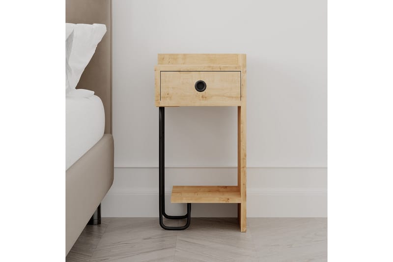 Sirius yöpöytä 32x30 cm vaaleanruskea - Hanah Home - Huonekalut - Pöytä & ruokailuryhmä - Apupöytä & sivupöytä - Yöpöytä