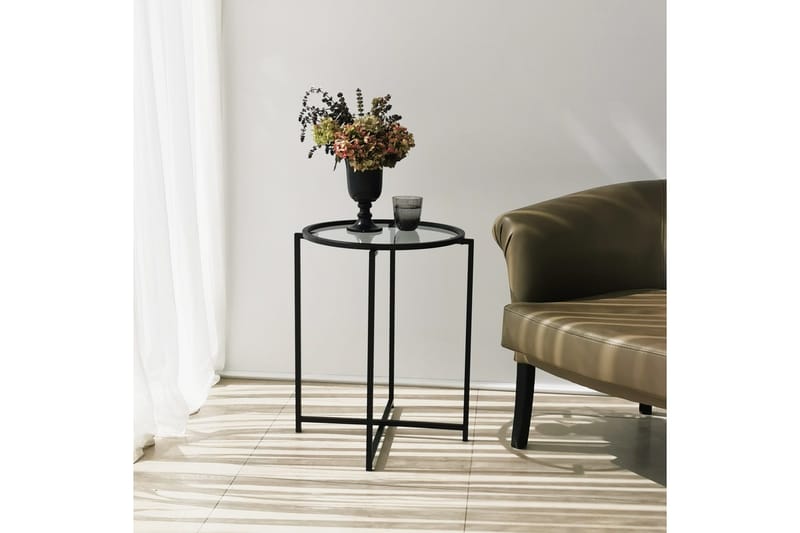 Akeno sivupöytä 60x50 cm musta - Hanah Home - Huonekalut - Pöytä & ruokailuryhmä - Apupöytä & sivupöytä - Tarjotinpöytä & pikkupöytä