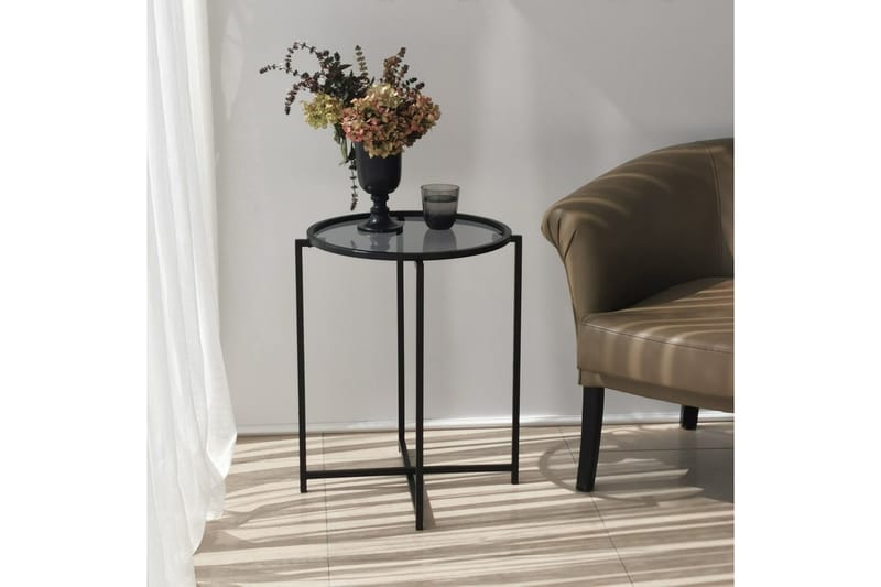 Akeno sivupöytä 60x50 cm musta - Hanah Home - Huonekalut - Pöytä & ruokailuryhmä - Apupöytä & sivupöytä - Tarjotinpöytä & pikkupöytä