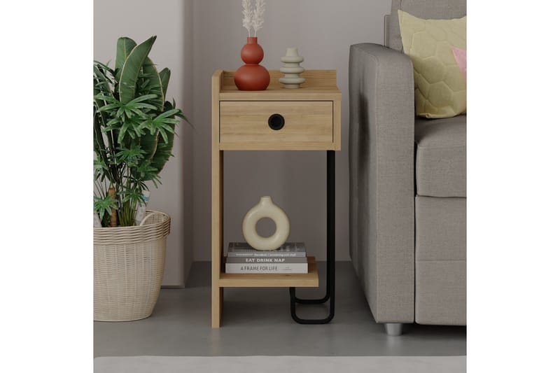 Sirius yöpöytä 32x30 cm vaaleanruskea - Hanah Home - Huonekalut - Pöytä & ruokailuryhmä - Apupöytä & sivupöytä - Yöpöytä