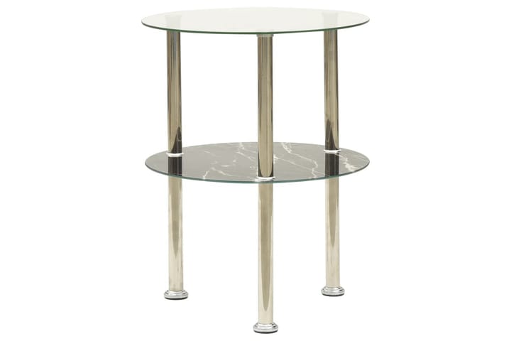 2-kerroksinen sivupöytä läpinäkyvä ja musta 38cm - Lamppupöytä - Tarjotinpöytä & pikkupöytä