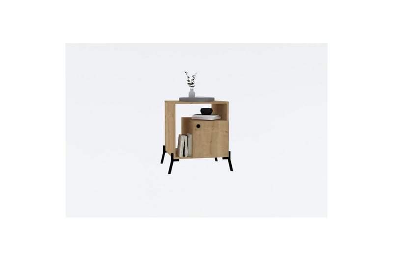 Abadan Yöpöytä 50 cm - Tammi/Musta - Huonekalut - Pöytä & ruokailuryhmä - Apupöytä & sivupöytä - Yöpöytä