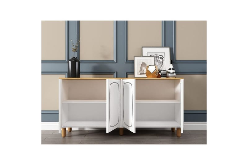 Adrin Konsolipöytä 150 cm - Tammi/Valkoinen - Huonekalut - Pöytä & ruokailuryhmä - Apupöytä & sivupöytä - Konsolipöytä