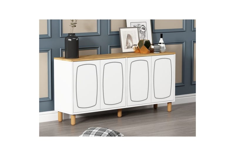 Adrin Konsolipöytä 150 cm - Tammi/Valkoinen - Huonekalut - Pöytä & ruokailuryhmä - Apupöytä & sivupöytä - Konsolipöytä