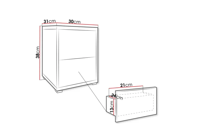 Agawal Yöpöytä 30 cm - Beige - Huonekalut - Pöytä & ruokailuryhmä - Apupöytä & sivupöytä - Yöpöytä
