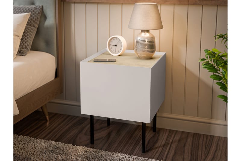 Akie Yöpöytä 40 cm - Beige - Huonekalut - Pöytä & ruokailuryhmä - Apupöytä & sivupöytä - Yöpöytä