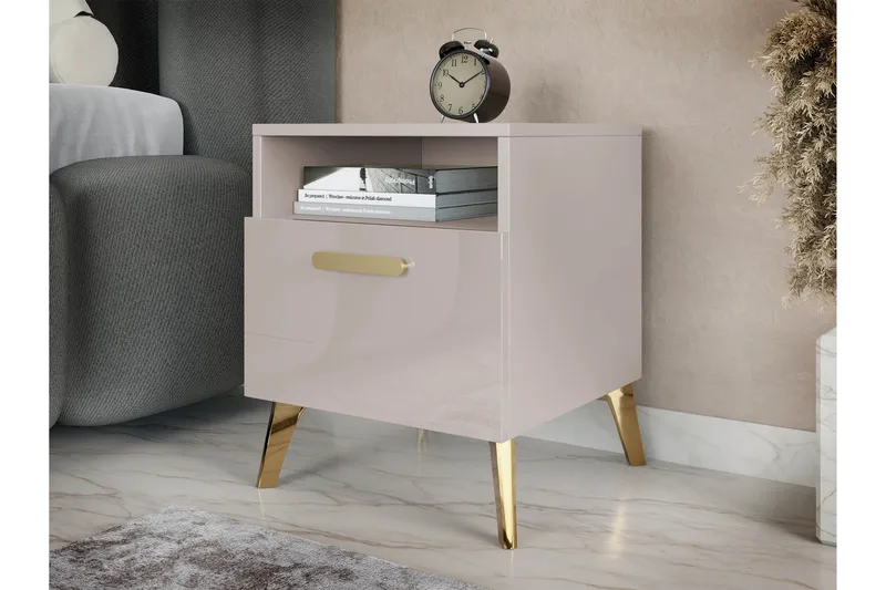 Akihiko Yöpöytä 40 cm - Cashmere - Huonekalut - Pöytä & ruokailuryhmä - Apupöytä & sivupöytä - Yöpöytä