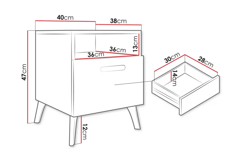 Akihiko Yöpöytä 40 cm - Cashmere - Huonekalut - Pöytä & ruokailuryhmä - Apupöytä & sivupöytä - Yöpöytä
