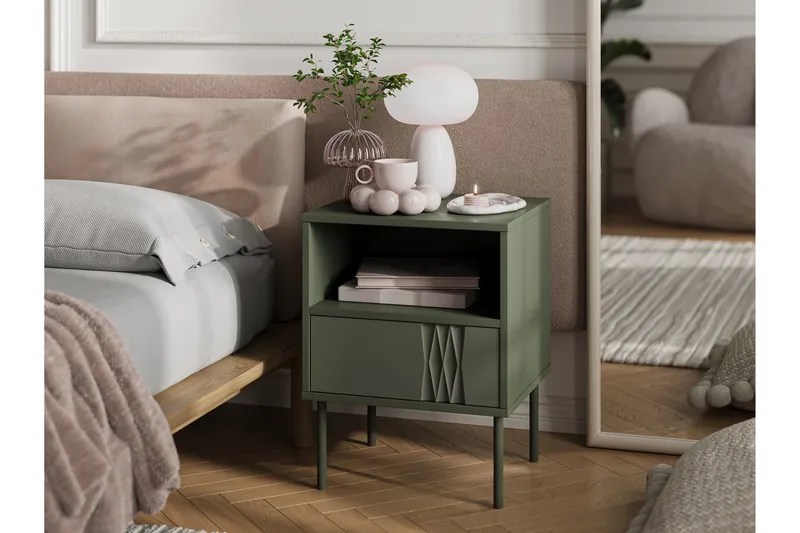 Akiko Yöpöytä 44 cm - Vihreä - Huonekalut - Pöytä & ruokailuryhmä - Apupöytä & sivupöytä - Yöpöytä