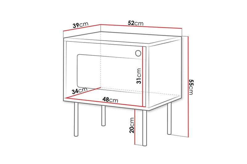 Akilesh Yöpöytä 52 cm - Musta - Huonekalut - Pöytä & ruokailuryhmä - Apupöytä & sivupöytä - Yöpöytä