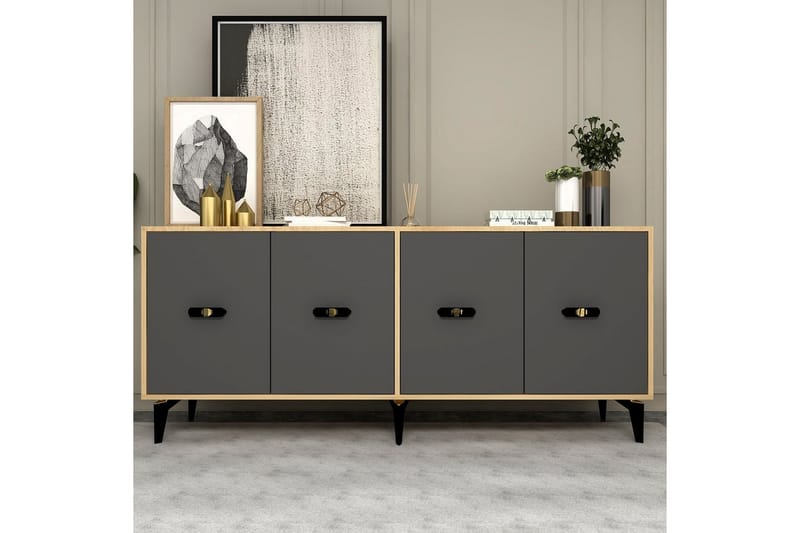 Algeria Konsolipöytä 180 cm - Tammi/Antrasiitti - Huonekalut - Pöytä & ruokailuryhmä - Apupöytä & sivupöytä - Konsolipöytä