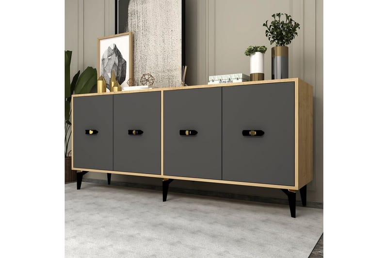 Algeria Konsolipöytä 180 cm - Tammi/Antrasiitti - Huonekalut - Pöytä & ruokailuryhmä - Apupöytä & sivupöytä - Konsolipöytä