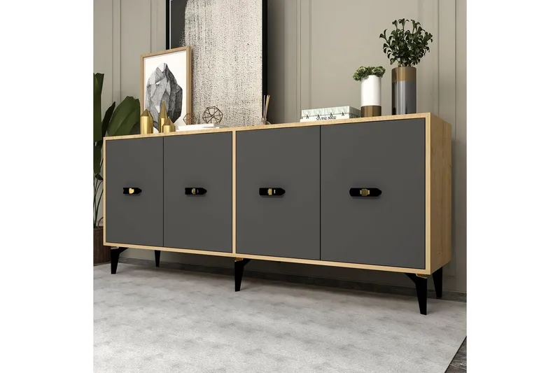 Algeria Konsolipöytä 180 cm - Tammi/Antrasiitti - Huonekalut - Pöytä & ruokailuryhmä - Apupöytä & sivupöytä - Konsolipöytä