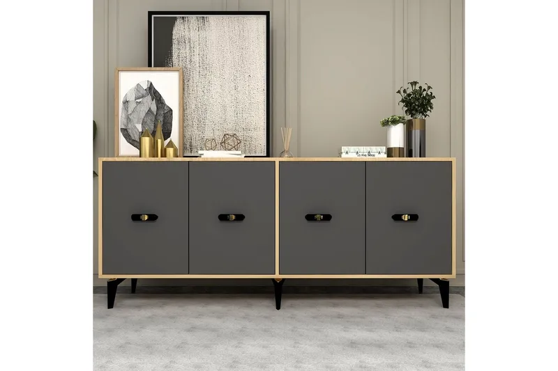 Algeria Konsolipöytä 180 cm - Tammi/Antrasiitti - Huonekalut - Pöytä & ruokailuryhmä - Apupöytä & sivupöytä - Konsolipöytä