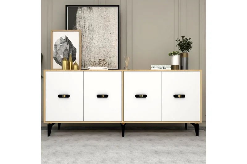 Algeria Konsolipöytä 180 cm - Tammi/Valkoinen - Huonekalut - Pöytä & ruokailuryhmä - Apupöytä & sivupöytä - Konsolipöytä