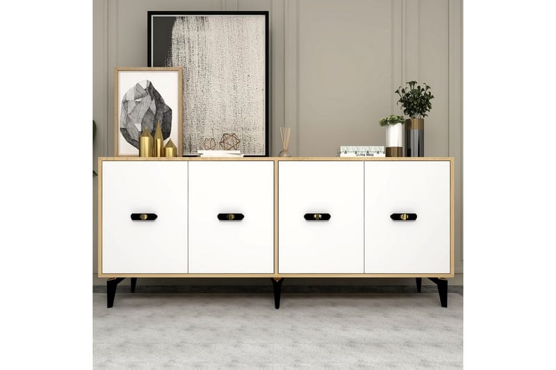 Algeria Konsolipöytä 180 cm - Tammi/Valkoinen - Huonekalut - Pöytä & ruokailuryhmä - Apupöytä & sivupöytä - Konsolipöytä