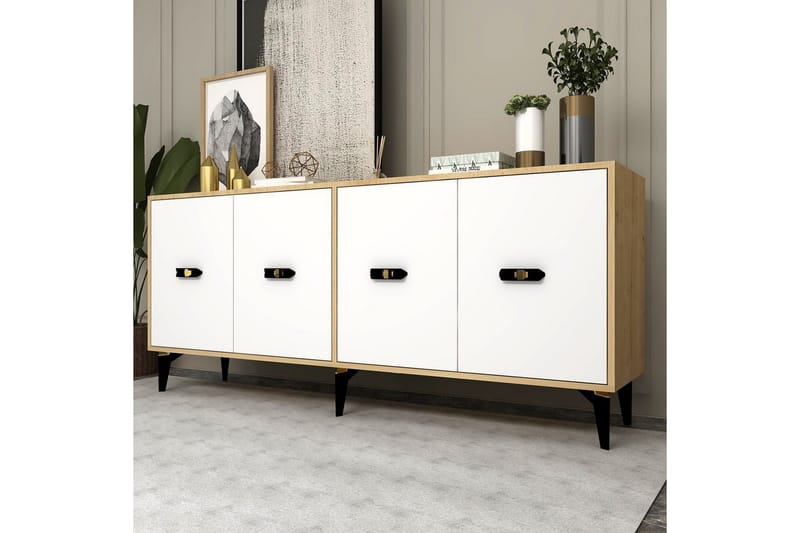 Algeria Konsolipöytä 180 cm - Tammi/Valkoinen - Huonekalut - Pöytä & ruokailuryhmä - Apupöytä & sivupöytä - Konsolipöytä