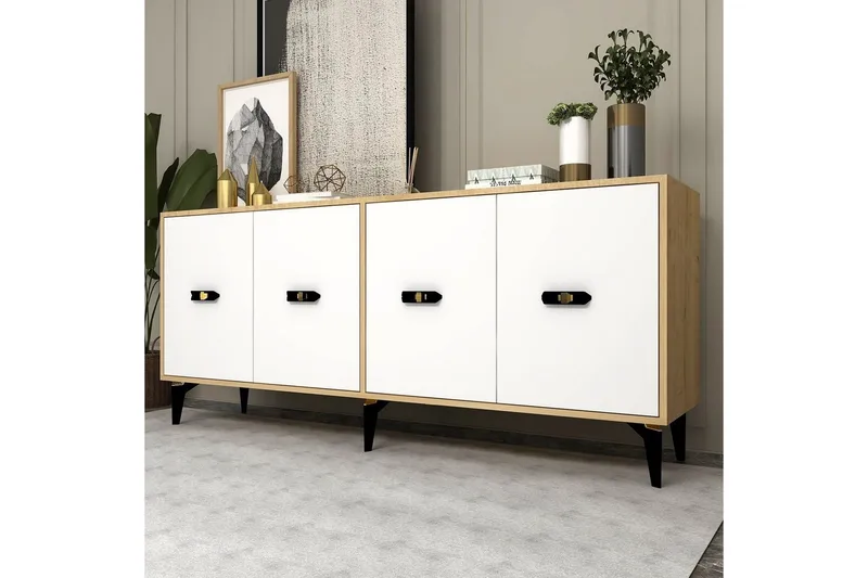 Algeria Konsolipöytä 180 cm - Tammi/Valkoinen - Huonekalut - Pöytä & ruokailuryhmä - Apupöytä & sivupöytä - Konsolipöytä