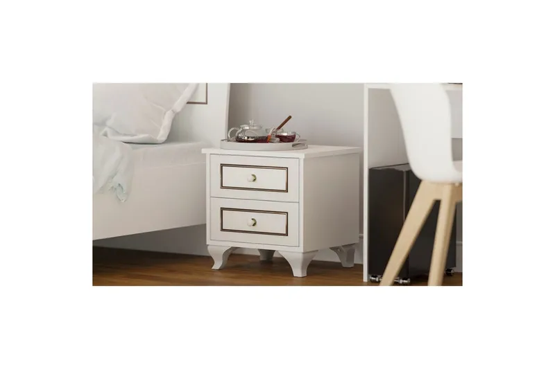 Alwen Yöpöytä 45 cm - Matta Valkoinen - Huonekalut - Pöytä & ruokailuryhmä - Apupöytä & sivupöytä - Yöpöytä