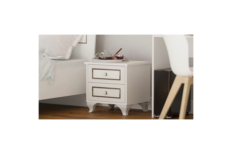 Alwen Yöpöytä 45 cm - Matta Valkoinen - Huonekalut - Pöytä & ruokailuryhmä - Apupöytä & sivupöytä - Yöpöytä