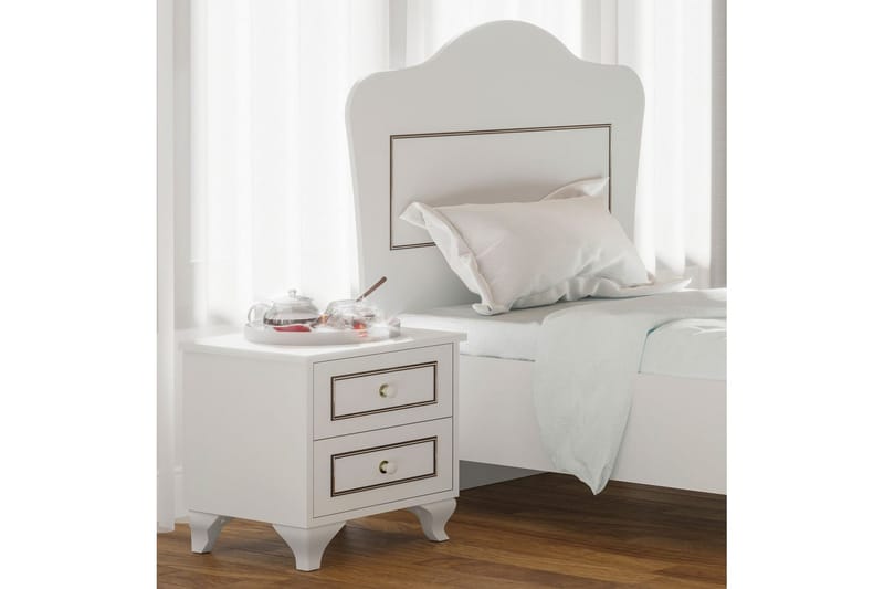 Alwen Yöpöytä 45 cm - Matta Valkoinen - Huonekalut - Pöytä & ruokailuryhmä - Apupöytä & sivupöytä - Yöpöytä