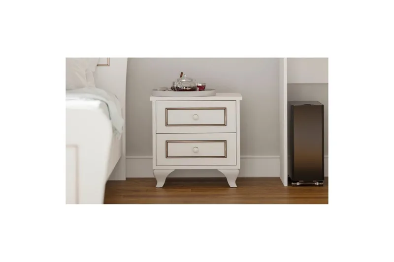 Alwen Yöpöytä 45 cm - Matta Valkoinen - Huonekalut - Pöytä & ruokailuryhmä - Apupöytä & sivupöytä - Yöpöytä