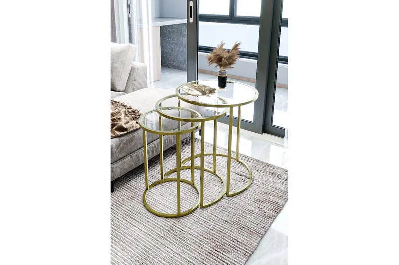 Alyasmin Pöytäsarja 34 cm, Keltainend/Läpinäkyvä