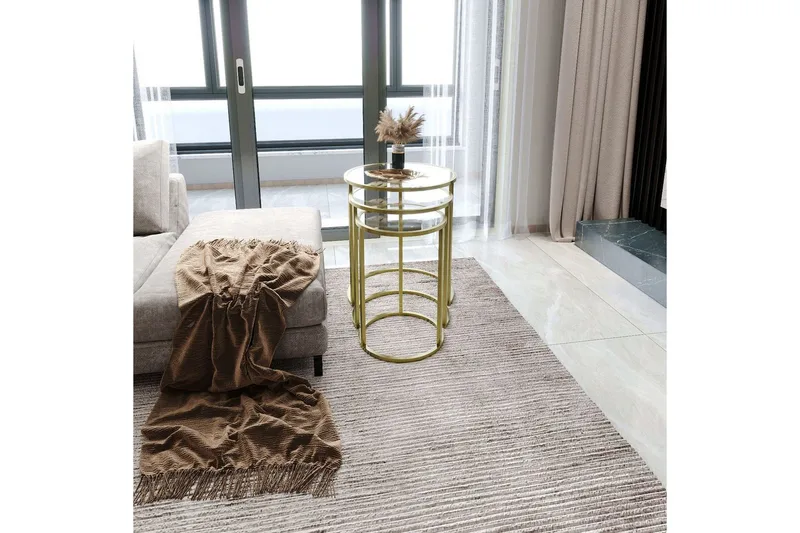 Alyasmin Pöytäsarja 34 cm - Keltainend/Läpinäkyvä - Huonekalut - Pöytä & ruokailuryhmä - Apupöytä & sivupöytä - Sarjapöytä