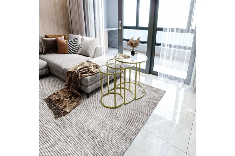 Alyasmin Pöytäsarja 34 cm - Keltainend/Läpinäkyvä - Huonekalut - Pöytä & ruokailuryhmä - Apupöytä & sivupöytä - Sarjapöytä