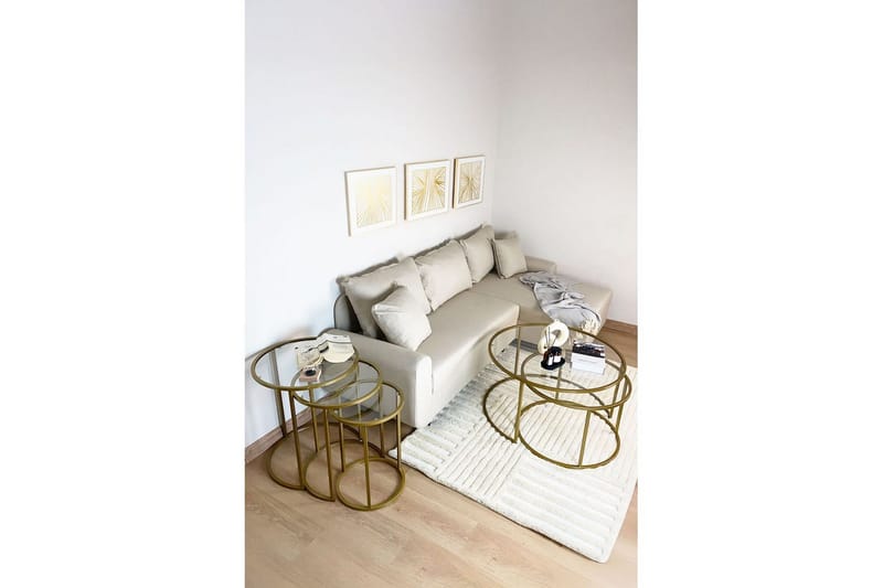 Alyasmin Pöytäsarja 34 cm - Keltainend/Läpinäkyvä - Huonekalut - Pöytä & ruokailuryhmä - Apupöytä & sivupöytä - Sarjapöytä