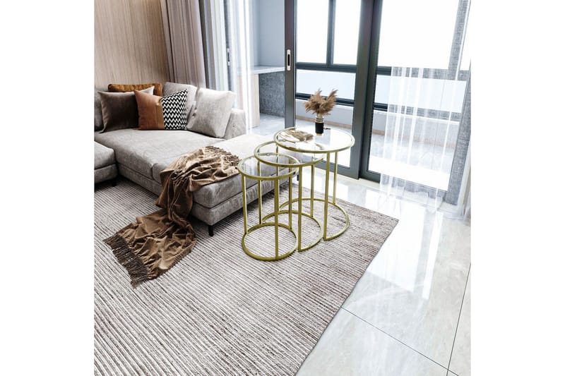 Alyasmin Pöytäsarja 34 cm - Keltainend/Läpinäkyvä - Huonekalut - Pöytä & ruokailuryhmä - Apupöytä & sivupöytä - Sarjapöytä