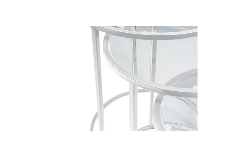 Alyasmin Pöytäsarja 34 cm - Valkoinen/Läpinäkyvä - Huonekalut - Pöytä & ruokailuryhmä - Apupöytä & sivupöytä - Sarjapöytä