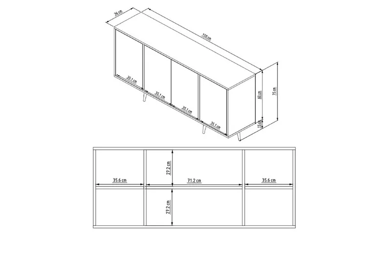 Ampelio Konsolipöytä 150 cm - Valkoinen - Huonekalut - Pöytä & ruokailuryhmä - Apupöytä & sivupöytä - Konsolipöytä