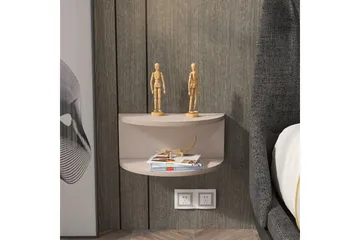 Antigua Seinälle Kiinnitettävä Yöpöytä 45 cm Vaalealla Puujäljitelmäpinnalla, Säilytystila Hyllyllä - Beige - Huonekalut - Pöytä & ruokailuryhmä - Apupöytä & sivupöytä - Yöpöytä