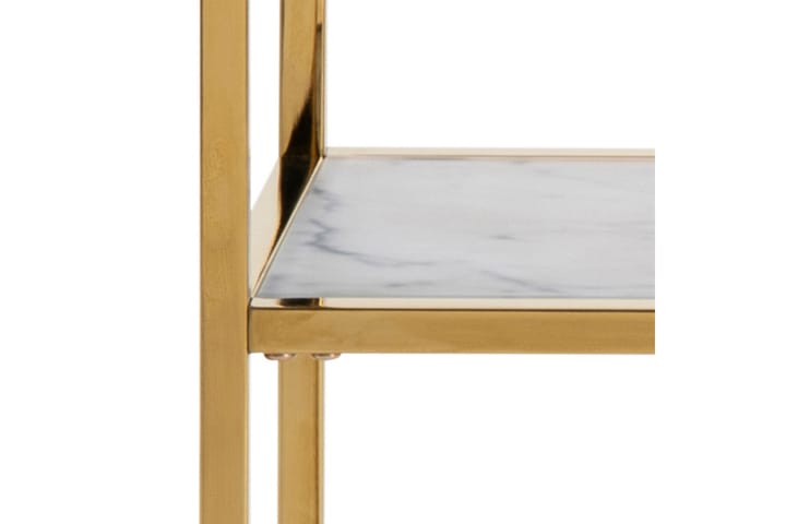 Apupöytä Alisma 80 cm - Lasi/Valkoinen/Kulta - Konsolipöytä - Eteispöytä