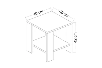 Asrel Sivupöytä 40 cm - Valkoinen - Huonekalut - Pöytä & ruokailuryhmä - Apupöytä & sivupöytä - Tarjotinpöytä & pikkupöytä