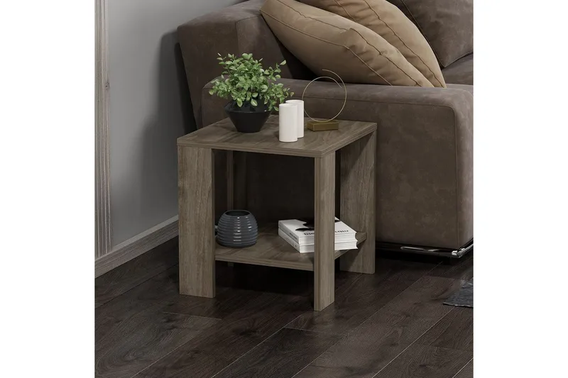 Asrel Sivupöytä 40 cm - Pähkinä - Huonekalut - Pöytä & ruokailuryhmä - Apupöytä & sivupöytä - Tarjotinpöytä & pikkupöytä