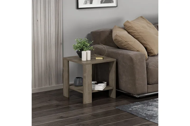 Asrel Sivupöytä 40 cm - Pähkinä - Huonekalut - Pöytä & ruokailuryhmä - Apupöytä & sivupöytä - Tarjotinpöytä & pikkupöytä