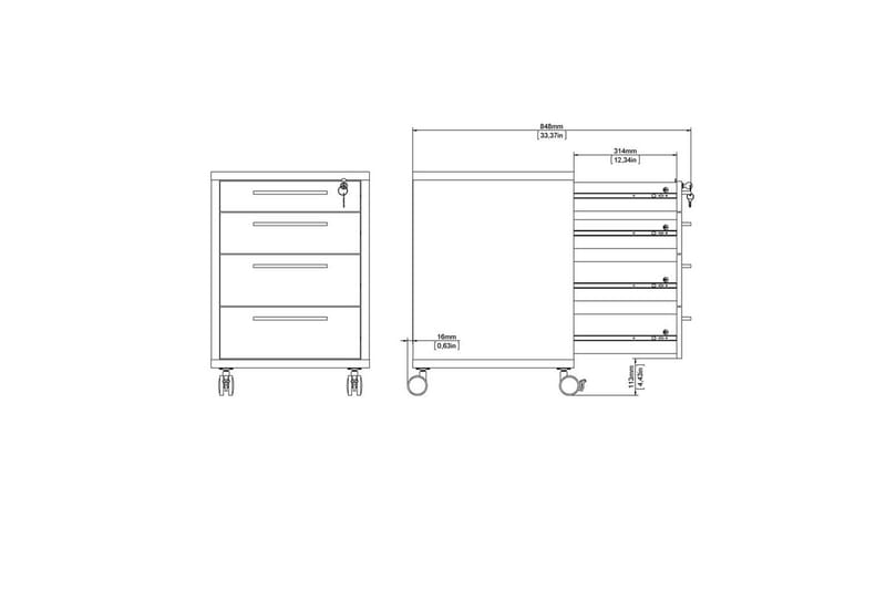 Astric Yöpöytä 48,2 cm - Valkoinen - Huonekalut - Pöytä & ruokailuryhmä - Apupöytä & sivupöytä - Yöpöytä