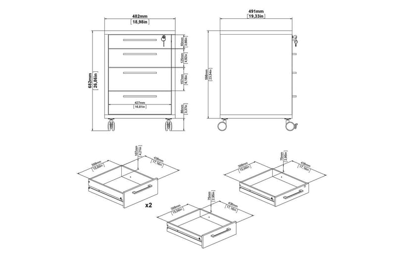 Astric Yöpöytä 48,2 cm - Valkoinen - Huonekalut - Pöytä & ruokailuryhmä - Apupöytä & sivupöytä - Yöpöytä
