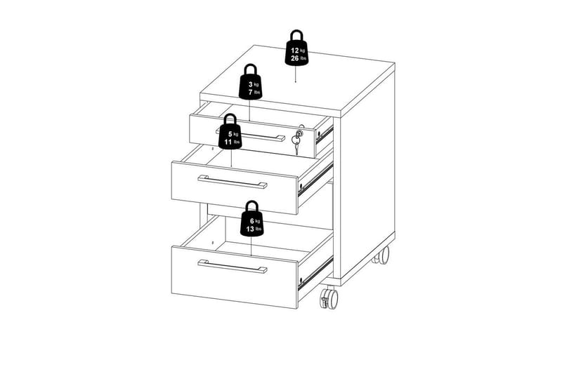 Astric Yöpöytä 48,2 cm - Valkoinen - Huonekalut - Pöytä & ruokailuryhmä - Apupöytä & sivupöytä - Yöpöytä
