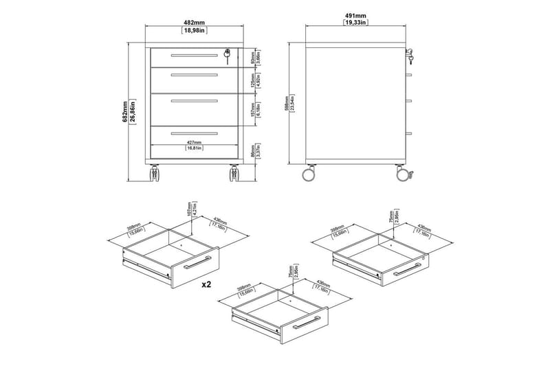 Astric Yöpöytä 48,2 cm - Valkoinen - Huonekalut - Pöytä & ruokailuryhmä - Apupöytä & sivupöytä - Yöpöytä