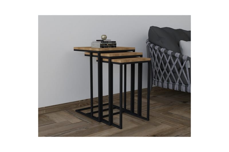 Auren Pöytäsarja 40 cm - Ruskea/Musta - Huonekalut - Pöytä & ruokailuryhmä - Apupöytä & sivupöytä - Sarjapöytä