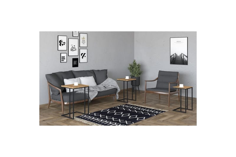 Auren Pöytäsarja 40 cm - Ruskea/Musta - Huonekalut - Pöytä & ruokailuryhmä - Apupöytä & sivupöytä - Sarjapöytä