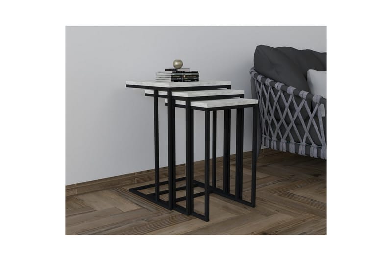 Auren Pöytäsarja 40 cm - Musta/Kristall - Huonekalut - Pöytä & ruokailuryhmä - Apupöytä & sivupöytä - Sarjapöytä