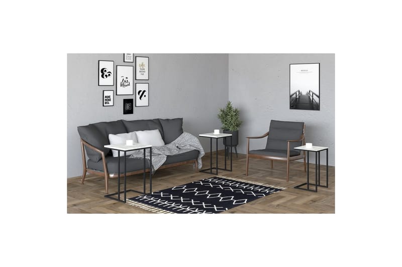 Auren Pöytäsarja 40 cm - Musta/Kristall - Huonekalut - Pöytä & ruokailuryhmä - Apupöytä & sivupöytä - Sarjapöytä