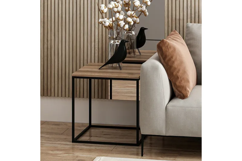 Basak Sivupöytä 52 cm - Pähkinäpuu - Huonekalut - Pöytä & ruokailuryhmä - Apupöytä & sivupöytä - Tarjotinpöytä & pikkupöytä