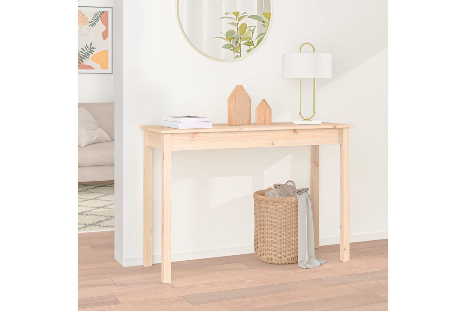 beBasic Konsolipöytä 110x40x75 cm täysi mänty - Ruskea - Huonekalut - Pöytä & ruokailuryhmä - Apupöytä & sivupöytä - Konsolipöytä
