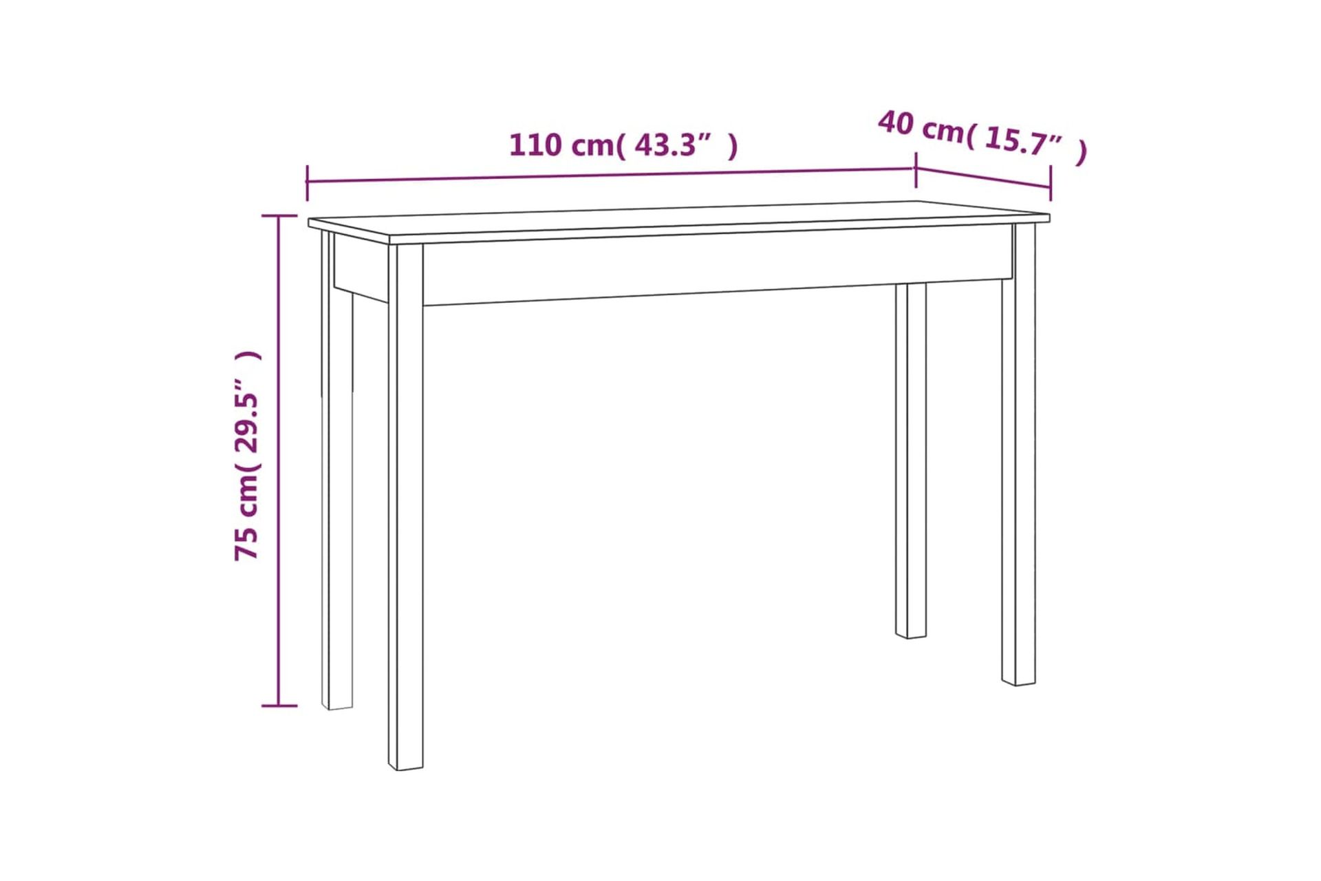 beBasic Konsolipöytä 110x40x75 cm täysi mänty - Ruskea - Huonekalut - Pöytä & ruokailuryhmä - Apupöytä & sivupöytä - Konsolipöytä