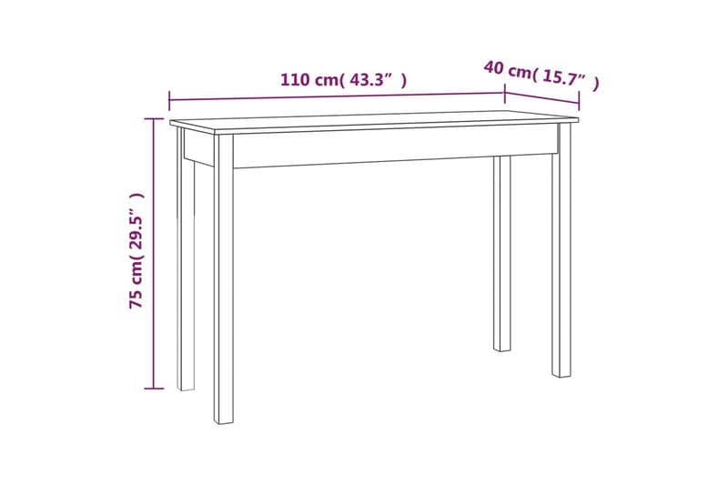 beBasic Konsolipöytä 110x40x75 cm täysi mänty - Ruskea - Konsolipöytä - Eteispöytä